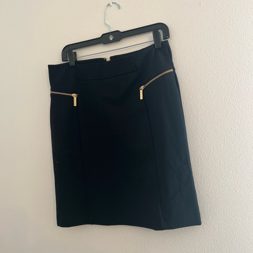 Michael Kors Black Pencil Skirt with Gold Accents